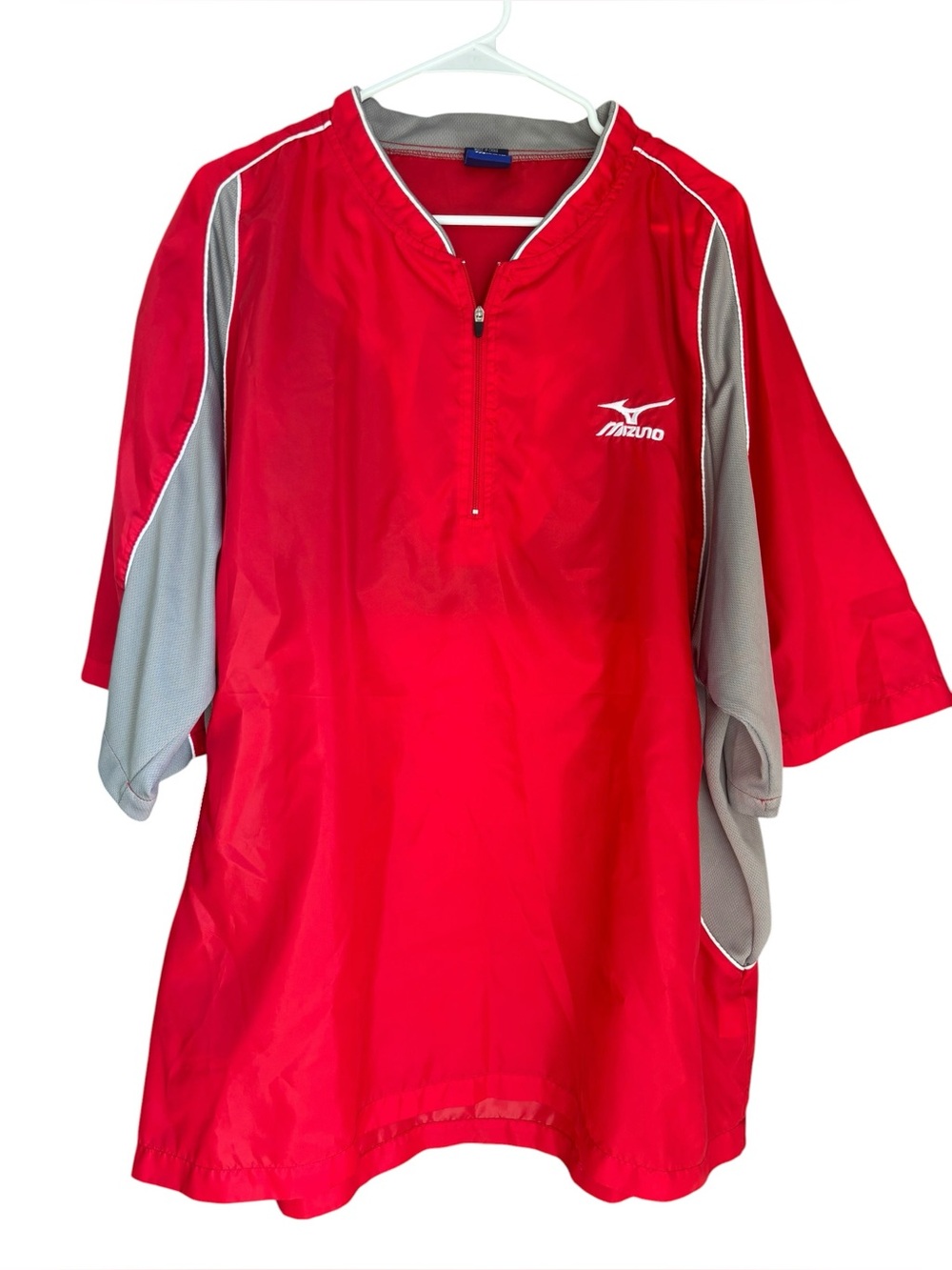 Mizuno Teamwear 1/4 Zip‎ Red Baseball Pullover Windbreaker Size XXL